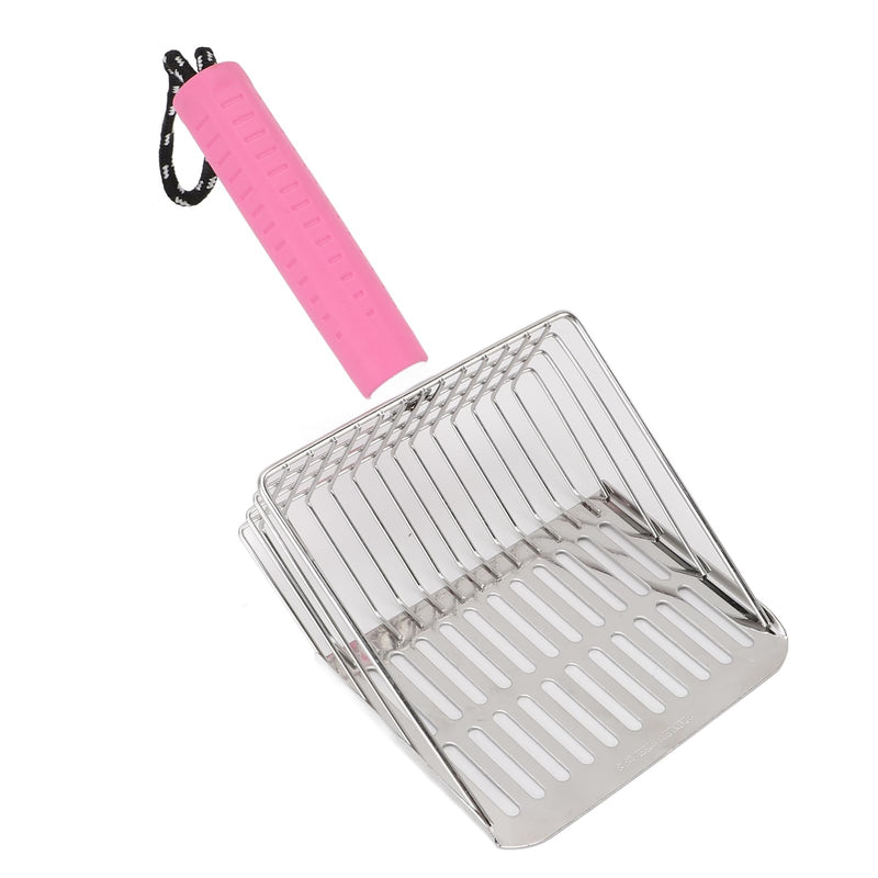 ASHATA Comfortable Handle Cat Poop Scoop with Unique Design, Wide Application for Pet Parents (PINK) Pink