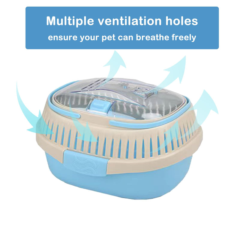 Hamster Carrier Guinea Pig Carrier 13 X 11 X 8 In Portable Hamster Travel Cage with Ventilation Holes Outdoor Small Animal Carrier for Rat Gerbils Rabbit Hedgehog Squirrel Mouse Sugar Glider Blue