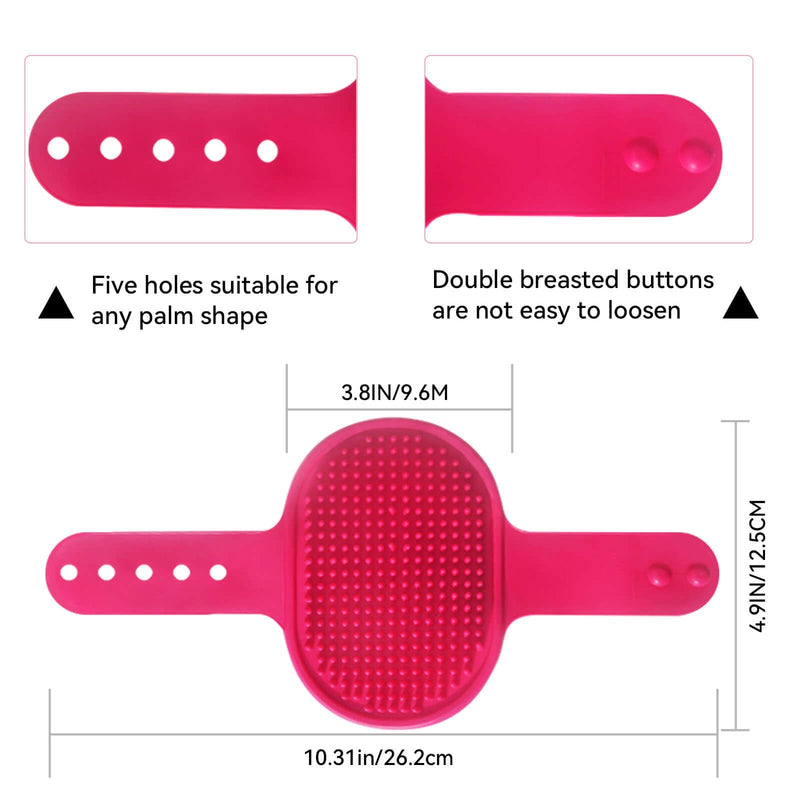 Dog bath brush DSOE dog shmpoo brush massage brush of dog cleaning and beauty set 2 pcs (Tapered brush head, Blue + Red)