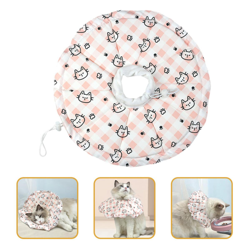 Protective collar for dogs and cats made of waterproof material with adjustable design prevents wound worsening after surgery