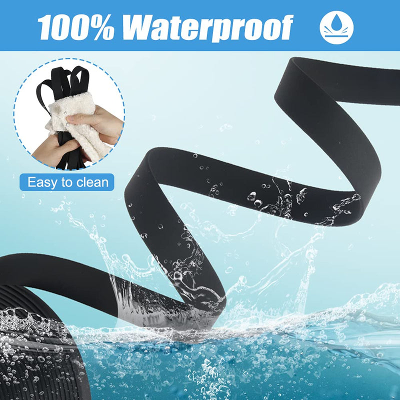 Vivifying Waterproof Dog Leash, 20FT Dog Training Leash Durable PVC Coated Webbing Long Lead with Soft Handle for Camping, Backyard Playing, Beach and Lake(Black) Black - PawsPlanet Australia