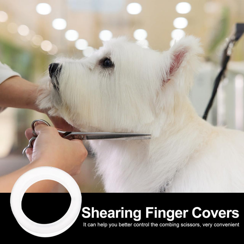 Balacoo 8 Pcs Silicone Scissors Finger Rings, Dog Grooming Shear Finger Ring Thumb Inserts Grips, Soft Pet Grooming Scissors Accessories for Dog Hair Cutting (White) - PawsPlanet Australia