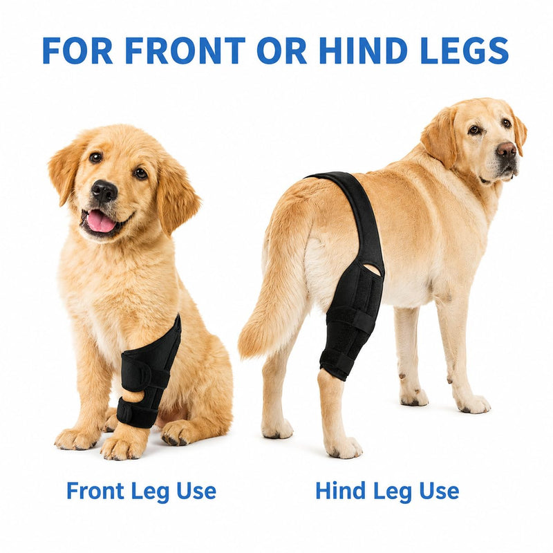 Dog Elbow Protector Pads, Canine Leg Brace with Adjustable Straps, Soft Support Wrap for Front Hind Limbs, Anti Slip Sleeve for Elbow Shoulder Knee (S)