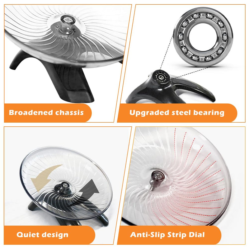 Kakalote Hamster Wheel, Hermit Crab Climbing Toys Silent Running Exercise Wheel, Small Animal Exercise Wheels Hermit Crabs Wheel for Hamsters, Gerbils, Hermit Crab Small Cage grey:18cm - PawsPlanet Australia