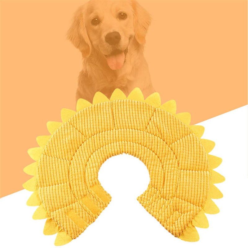 POPETPOP Soft Sunflower Recovery Collar 13.77In 0.17lb Washable Anti-Scratch Cone for Post-Surgery Wound Protection, Adjustable for Large Dogs (XL) XL