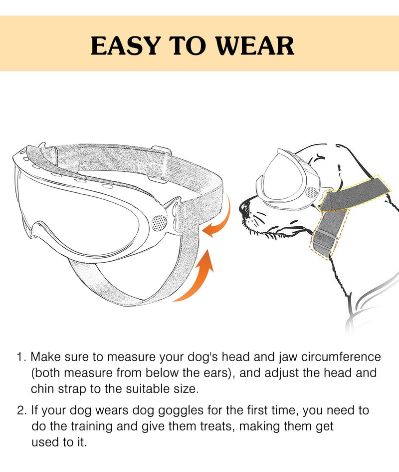 Dog Goggles Medium Large Breed, Dog Sunglasses with Adjustable Straps and Soft Sponge Pad, UV/Wind/Dust/Fog/Snow Dog Eye Protection Sunglasses for Outdoor Driving Riding, Black Black Frame-Colorful Lenses - PawsPlanet Australia