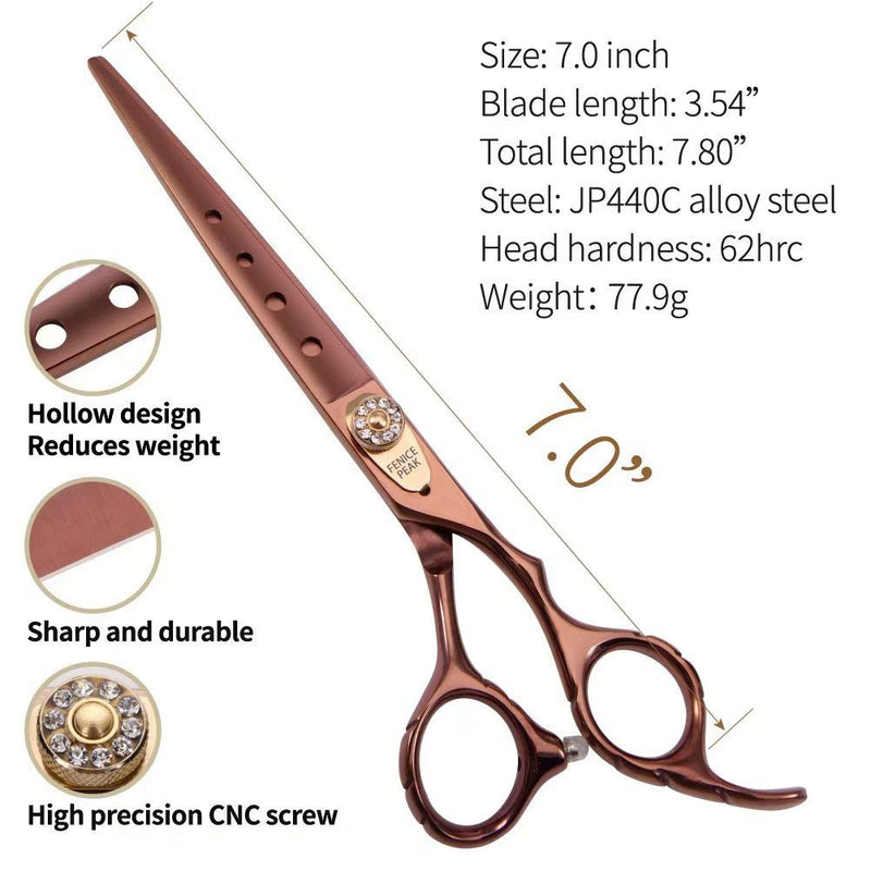 Fenice Peak Dog Grooming Scissors Pet Cutting Scissors Professional Dog Scissors for Grooming Shears for Dogs and Cats 440C Japanese Stainless Steel Dog Trimming Shear Edge Scissors(7'') 7'' - PawsPlanet Australia