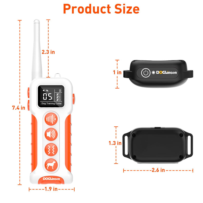 Vibrating Dog Collar No Shock Dog Training Collar, Dog Vibration Collar with Controller 3300ft Range, Vibrating Collar for Dogs, 9 Style Tones and Vibration Collar - PawsPlanet Australia
