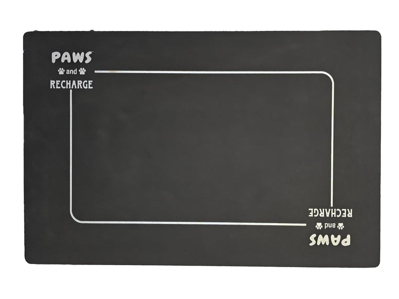 Pet Feeding Mat for Dogs and Cats or Other Small Animals, Absorbent Diatomaceous Earth Mat for Water and Food Bowls, Non-Slip, 16x24 Approx., Dark Grey, Mess Free pet Space. - PawsPlanet Australia