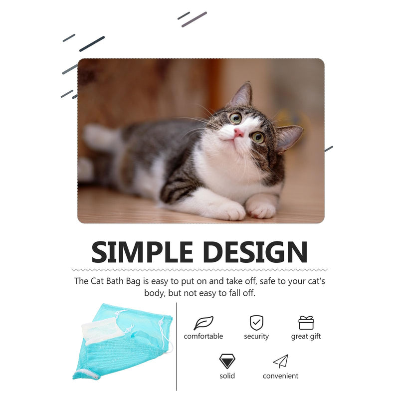 PRETYZOOM Practical cat bathing bag made of polyester with scratch-resistant material and easy to put on and take off for calming and nail trimming of cats