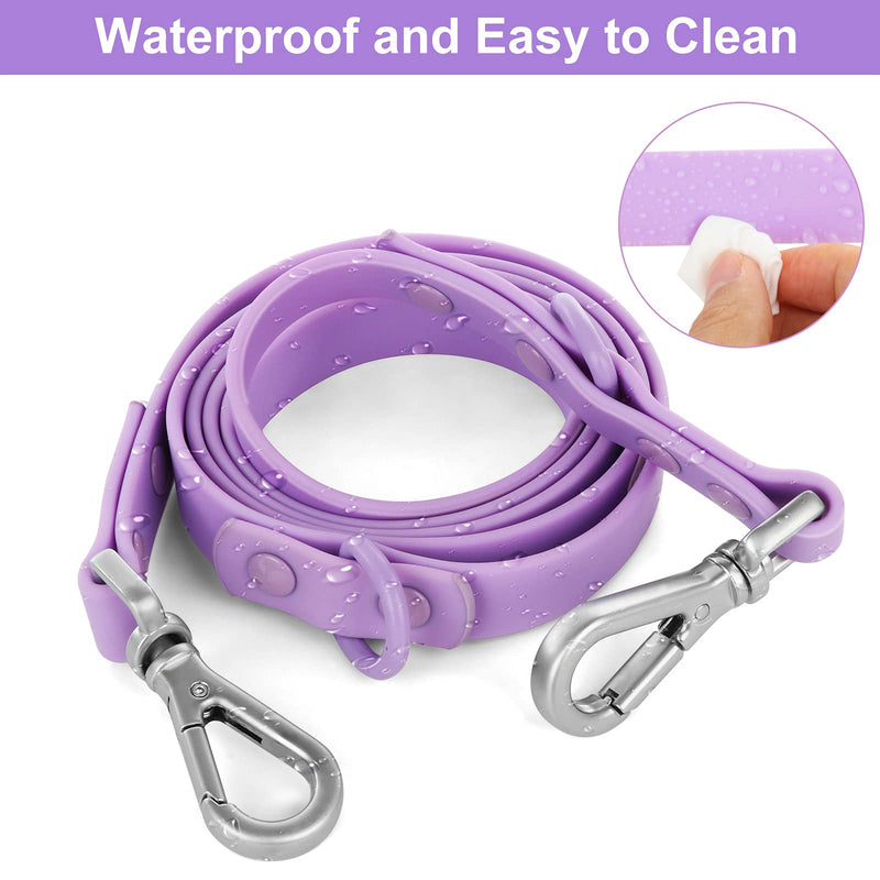 Wisedog Waterproof Dog Leash – 5ft/6ft Adjustable with 2 Metal Swivel Hooks, Easy to Clean Dog Leashes for Small, Medium, Large Breed Dogs (Lilac M) 5 ft × 3/4 in Lilac - PawsPlanet Australia
