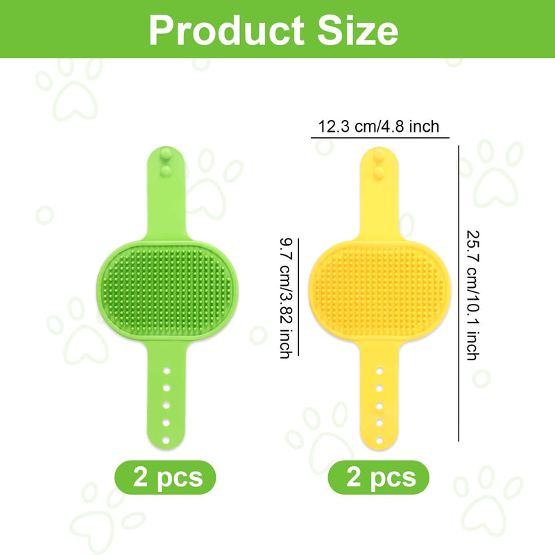 4 Pcs Silicone Grooming Strap Pad for Cats, Adjustable Rubber Cat Self Groomer Corner Scratcher, Cat Face Scratchers Massager for Long Short Hair, Self Grooming Cats Brush Rubbing Post Accessories 2pcs Yellow, 2pcs Green - PawsPlanet Australia