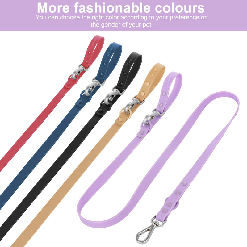 Wisedog Waterproof Dog Leash – 5ft/6ft Adjustable with 2 Metal Swivel Hooks, Easy to Clean Dog Leashes for Small, Medium, Large Breed Dogs (Lilac M) 5 ft × 3/4 in Lilac - PawsPlanet Australia