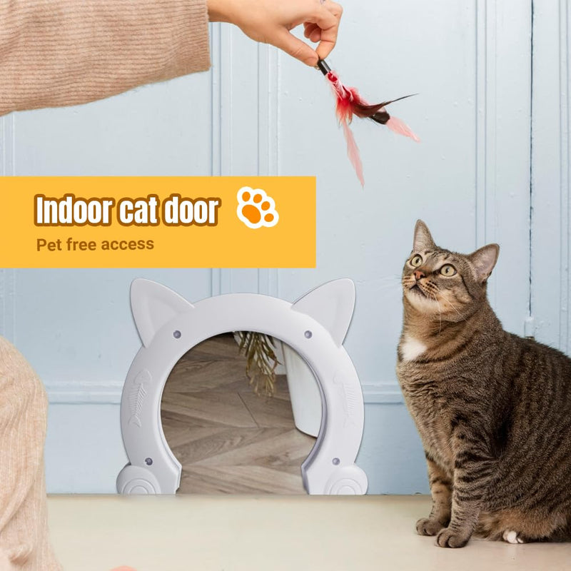 Cat Door Interior Door, Back Friendly Cat Door, No Flap, Holds Up to 20 Pounds for Cats, Dogs and Kittens - PawsPlanet Australia