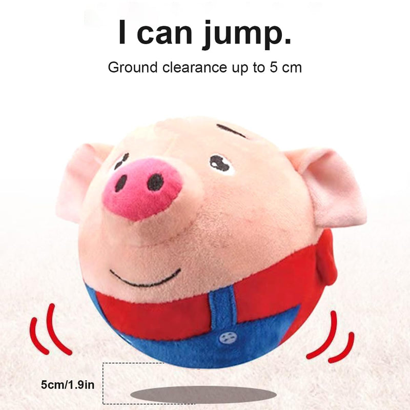 Active Moving Pet Plush Toy - Cute Squeaky Pig Dog Toy for Small Dogs, Talking and Singing Dog Toy, Washable Cartoon Pig Plush Sound Electronic Dog Toy for Pets, Cats, Dogs Red - PawsPlanet Australia