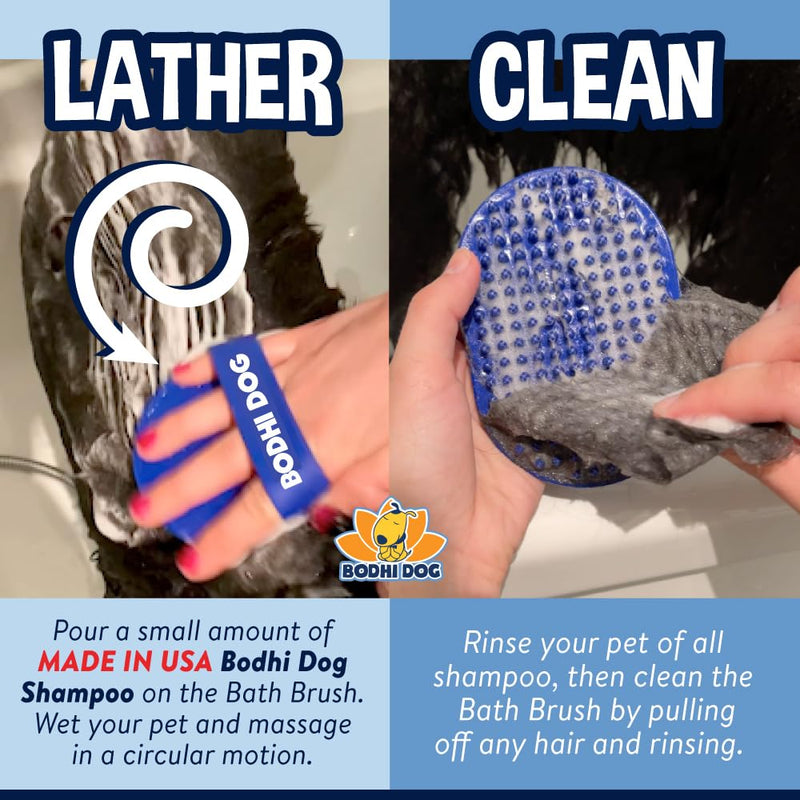 Bodhi Dog Shampoo Brush - Pet Grooming & Bath Supplies for Dogs and Cats - Bath Brush for Long & Short Hair - Premium Scrubber for Shower, Bathing & Massage (One Pack, Blue) One Pack - PawsPlanet Australia