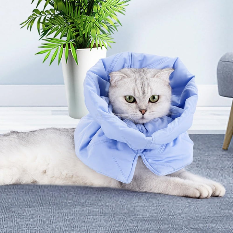 MiOYOOW Cat Recovery Collar, Cat Protective Collar, Adjustable Pet Cone Collar, Waterproof Clasps, Collars, Post-Operative Protective Collar, Leak Protection for Large Cats M