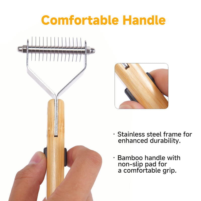 Cat Comb for Shedding,Deshedding Dog Brush,Deshedding Comb for Dog and Cat,Cat and Dog Comb,Cat Dematting Tool, Dog Combs for Grooming Matting,Undercoat Brush for Cats,Undercoat rake Medium