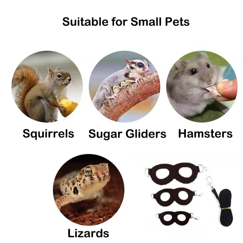 3+1 Sugar Gliders Harness Leash Set with Carrier Carry Carrying Bag Pounch Training Walking Gear Traction Rope Strap Small Animal Leash for Hamster Lizards Dragon Squirrels Rats - PawsPlanet Australia