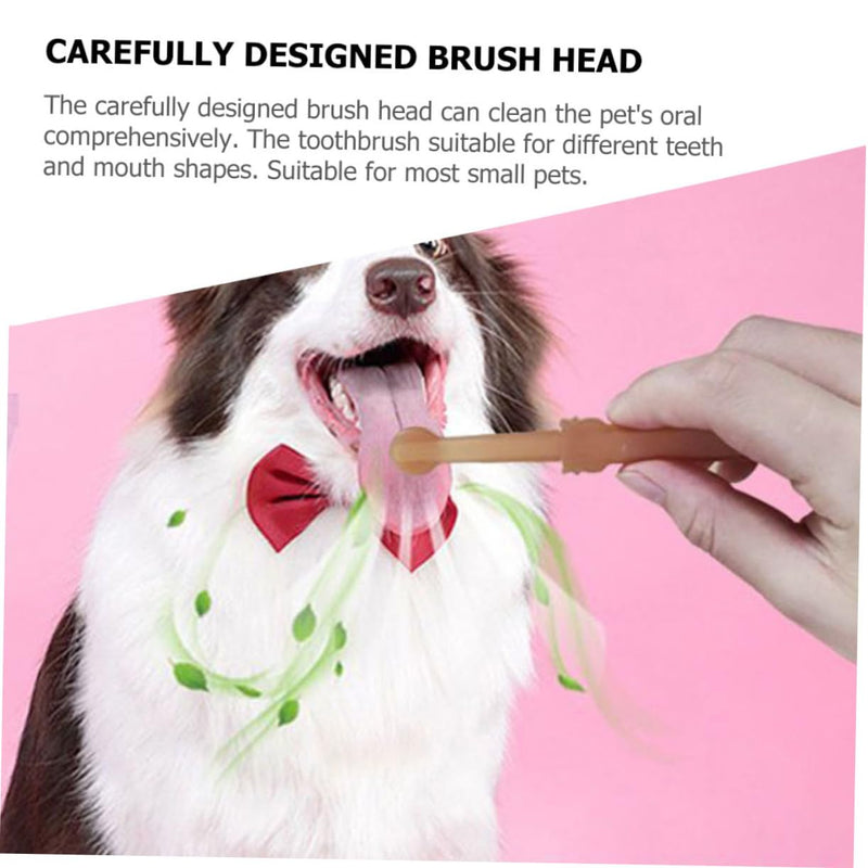 TOYANDONA Dog Toothbrush for Puppies and Small Dogs with Box Pet Toothbrush for Oral Care and Teeth Cleaning Non-Slip Handle for Comfortable Cleaning