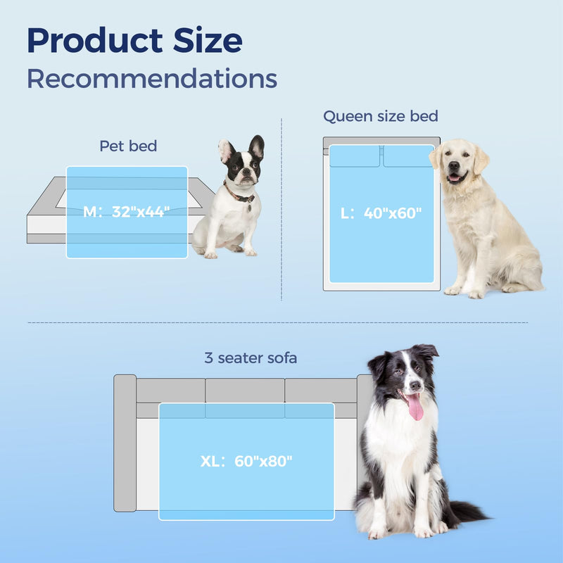 Rywell Cooling Blanket for Dogs, Large Dog Cooling Mat Q-Max>0.5, Durable&Versatile with Cooling&Soft Surfaces for All Seasons,Waterproof Protect Sofa Bed,40 * 60IN Washable Dog Blanket 60*40*IN - PawsPlanet Australia