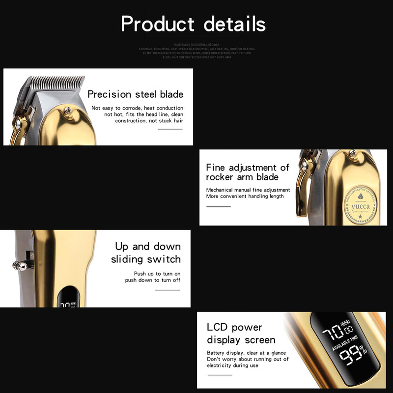 yucca Dog Grooming Clippers for Thick Heavy Coats, Cordless Animal Clippers Professional, Rechargeable Low Noise Clippers, Thick Fur Clippers with Metal Blade for Pets Dogs Cats DGC-1 - PawsPlanet Australia