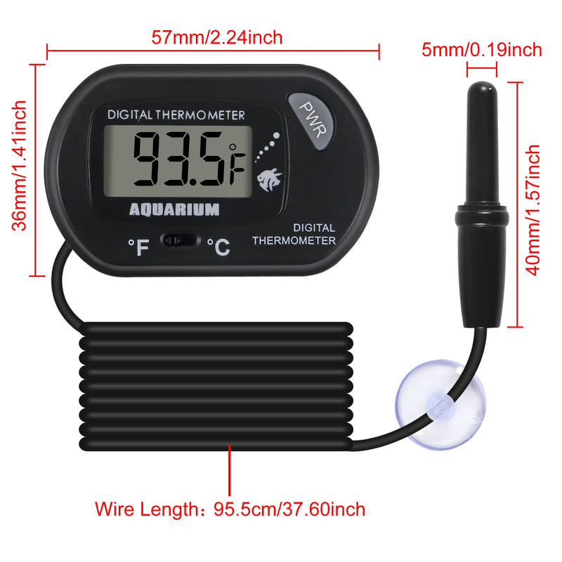2Pack Digital Aquarium Thermometer Fish Tank Thermometer, Water Thermometer with Large LCD Display, Reptile Thermometer for Vehicle Reptile Terrarium Fish Tank Refrigerator. 2 - PawsPlanet Australia