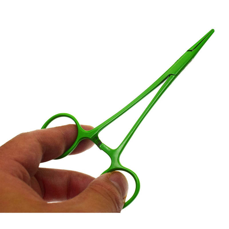 Pet Colourful Stainless Steel Hemostat Hemostatic Forcep,Pet Ear Hair Pull Forcep,Bend head and Straight head kit (Green) Green - PawsPlanet Australia