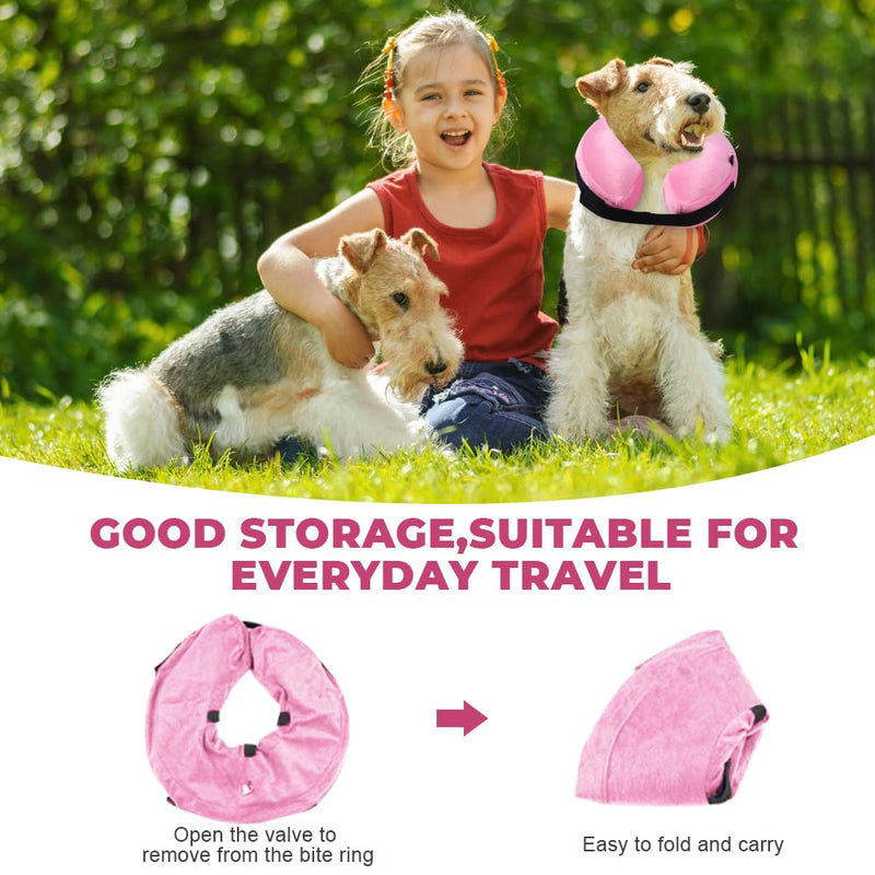 Inflatable Collar Dog Cat Dog Collar Leak Protection Soft Collar Dogs After Surgery with Adjustable Fastening Protective Collar Dog Collar Cat Inflatable Dog Collar for Recovery M