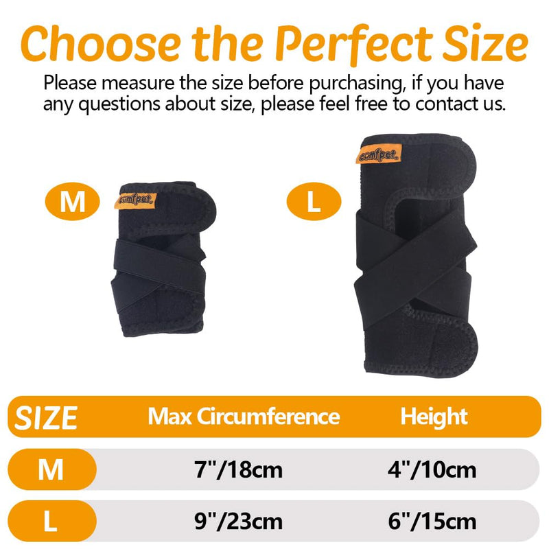 Dog Front Leg Brace, Dog Leg Support Wrap with Plastic Bar Stabilizers, Canine Front Leg Wrap Sleeve to Prevent Licking, Dog Sprains, Arthritis (Medium) M - PawsPlanet Australia