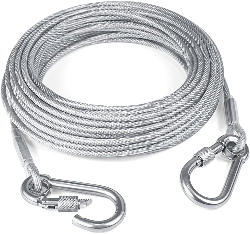 Dog Tie Out Stake and Cable, 30 Ft Pet Tie Out Cable for Dogs Up to 125 Pounds Heavy Duty Anchor No Rusting Bending or Pulling Out for Yard Beach Outdoor Lawn - PawsPlanet Australia