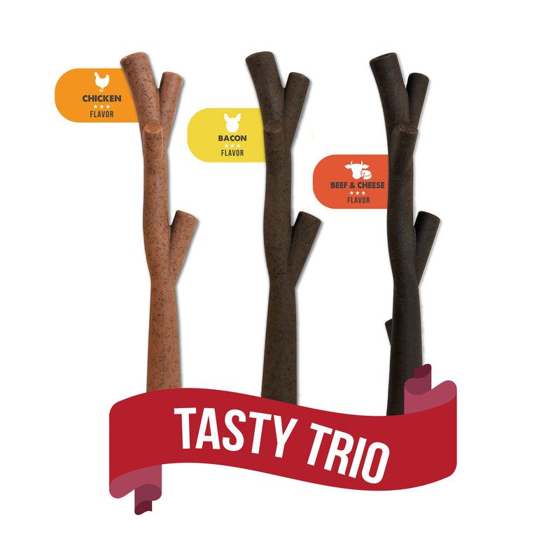 Zeus NOSH TASTY TRIO CHEW STICKS DOG STRONG CHEW STICK FLAVOURED TOY TREATS - PawsPlanet Australia