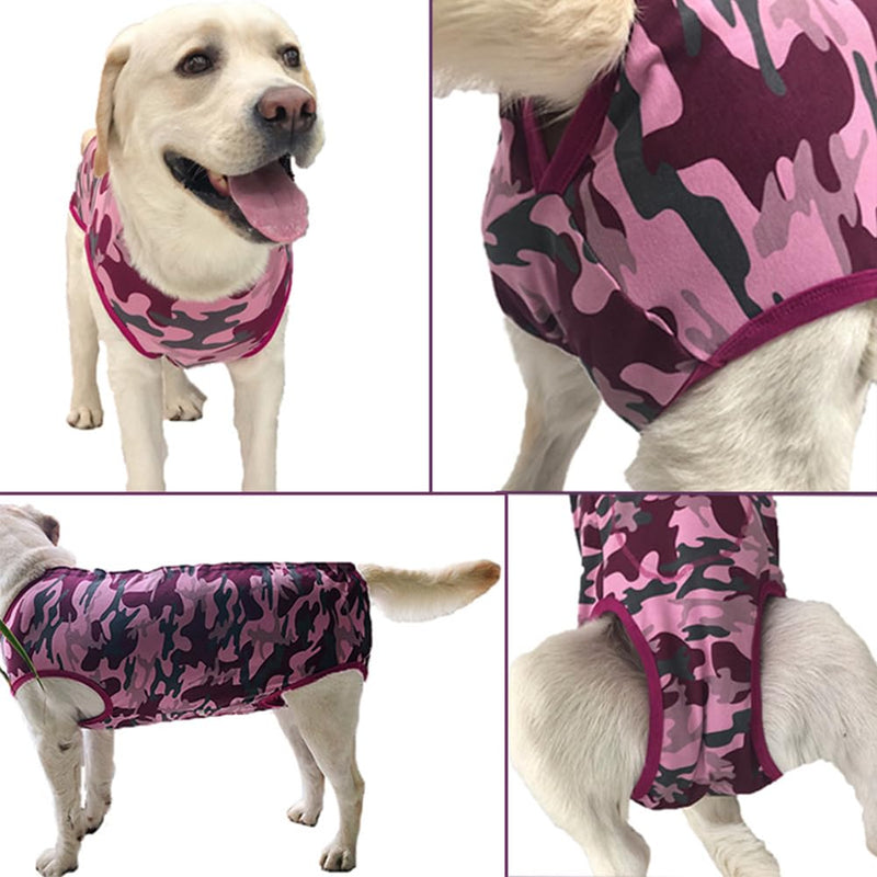 Recovery Suit Post Surgery for Large Medium Dog, Spay Recovery Suit for Male and Female Dogs, Post Surgery Dog Onesie, Substitute E-Collar & Cone (Purple Camouflage-XL) XL Purple Camouflage - PawsPlanet Australia