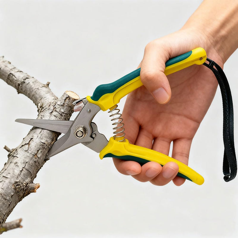 Garden Scissors Pruning Shears with Spring Loading Device for Trimming Branches Stems Flowers Indoor or Outdoor Gardening Use (Straight Heads,Style 1) Style 1 Straight Heads