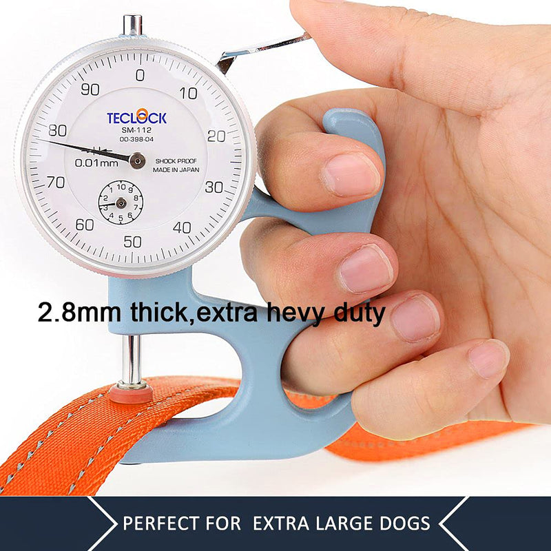 Plutus Pet Dog Leash 6ft long,Traffic Padded Two Handle,Heavy Duty,Reflective Double Handles Lead for Control Safety Training,Leashes for Large Dogs or Medium Dogs,Dual Handles Leads(Orange) Orange - PawsPlanet Australia