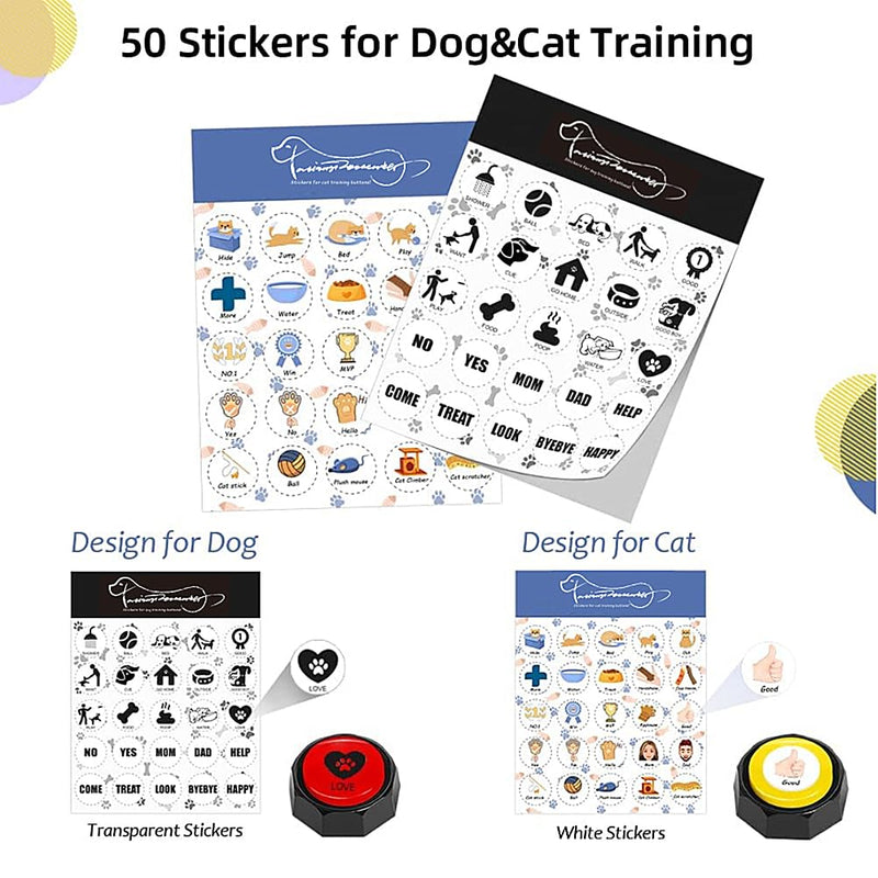 RIBOSY Dog Buttons for Communication, 10 Pcs Dog Speech Training Buzzers with 50 Training Stickers, Train Your Dog to Voice What They Want - PawsPlanet Australia