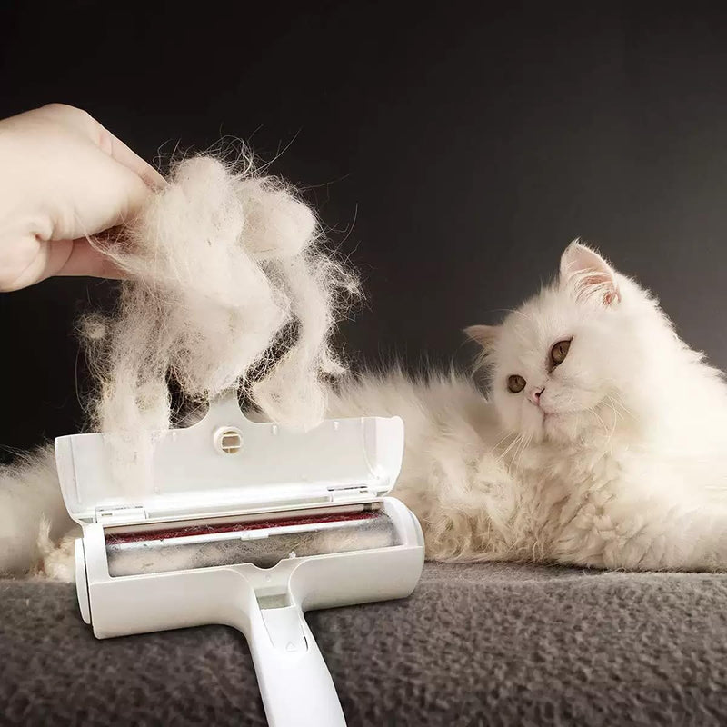 Pet Hair Remover Roller - Reusable Lint Roller for Dog & Cat Hair on Furniture, Couch, Carpet, Clothing - Eco-Friendly Portable Fur Remover Tool (White) - PawsPlanet Australia