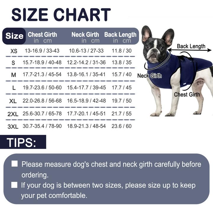 KOESON Dog Anxiety Vest, Thunder Jacket for Large Dogs Calming Jacket with Hoodie, Dog Anxiety Jacket for Fireworks, Separation, Anti-Anxiety Dog Hoodies for Noise Block & Ear Protection Blue 2XL XX-Large NavyBlue - PawsPlanet Australia