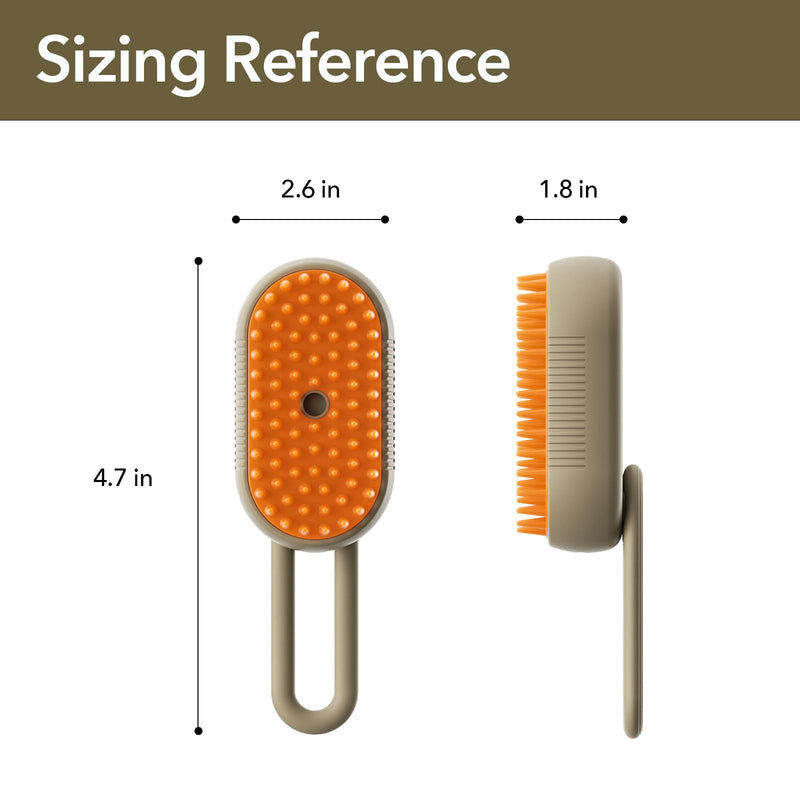 Spray Pet Grooming Brush for Dogs & Cats, 3-in-1 Design: Hair Remover, Cleaning Brush and Massaging Brush (Beige) Beige - PawsPlanet Australia