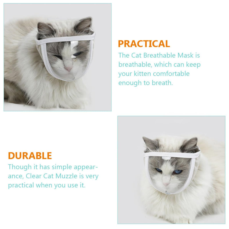 Transparent cat muzzle headgear, breathable, made of plastic, with a 20-25cm head circumference and easy to store, for the care of kittens and cats