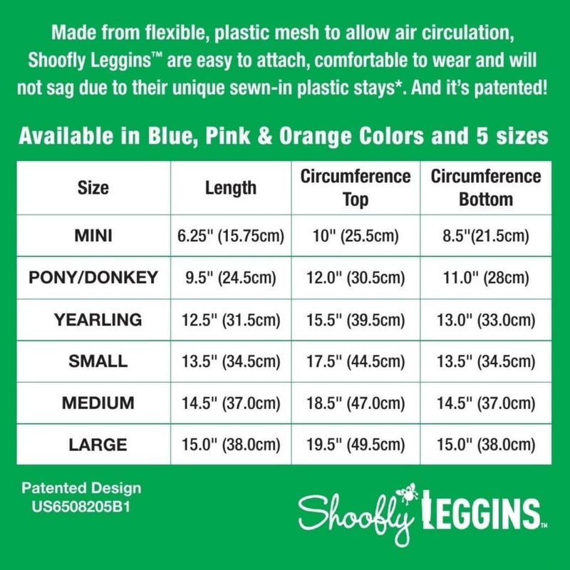 SHOOFLY Horse Leggins, Patented Loose Fitting Fly Boots, Breathable Plastic Mesh (Orange/Large) - PawsPlanet Australia