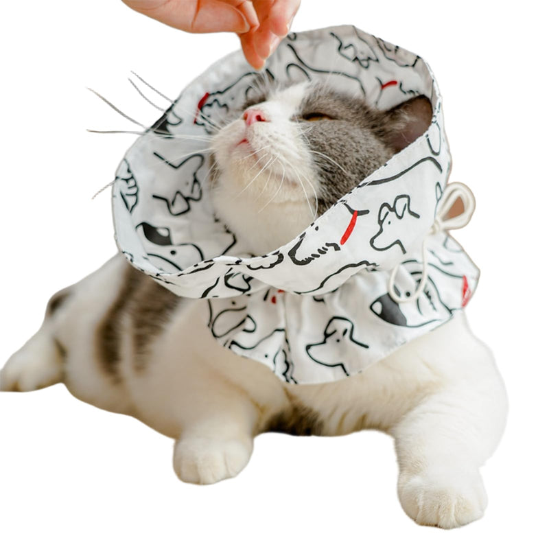 OMEM Soft Cat Cone for Post-Surgery Recovery, 100% Cotton, Adjustable and Foldable, E-Collar, Comfortable, Hand Washable, Prevents Wound Licking for Cats and Kittens (Berry)