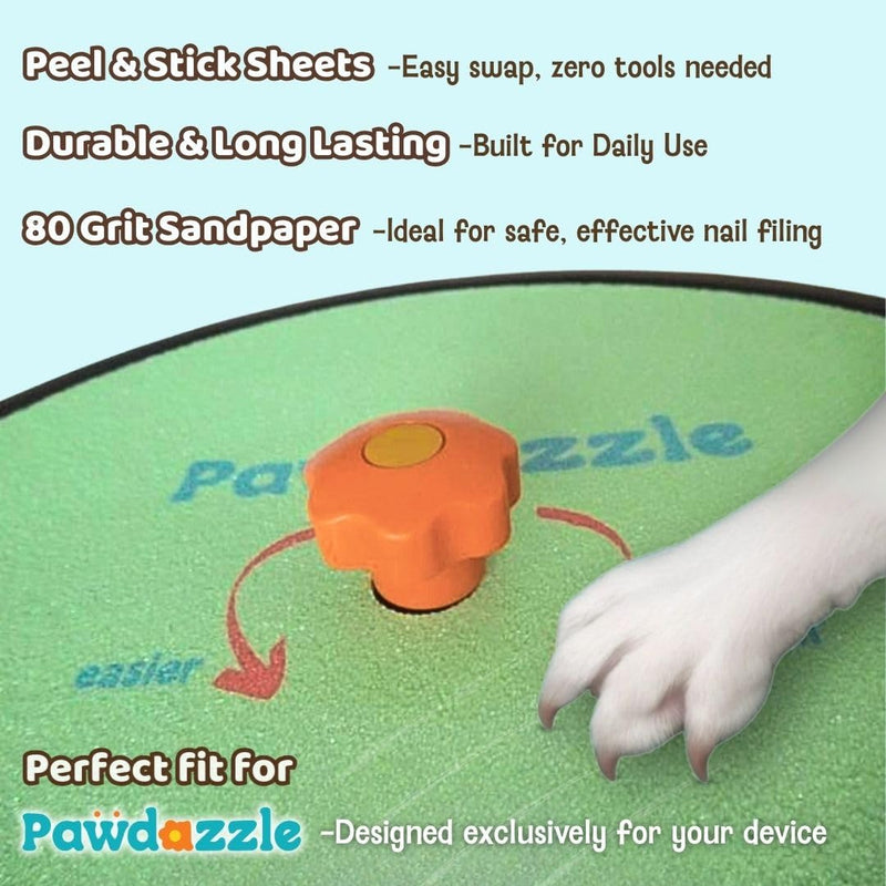 Pawdazzle Refill Pack – 5 Replacement Sandpaper Sheets for Dog Nail Scratch Board – Stick-On Dog Nail File Refills for Safe at-Home Grooming - PawsPlanet Australia