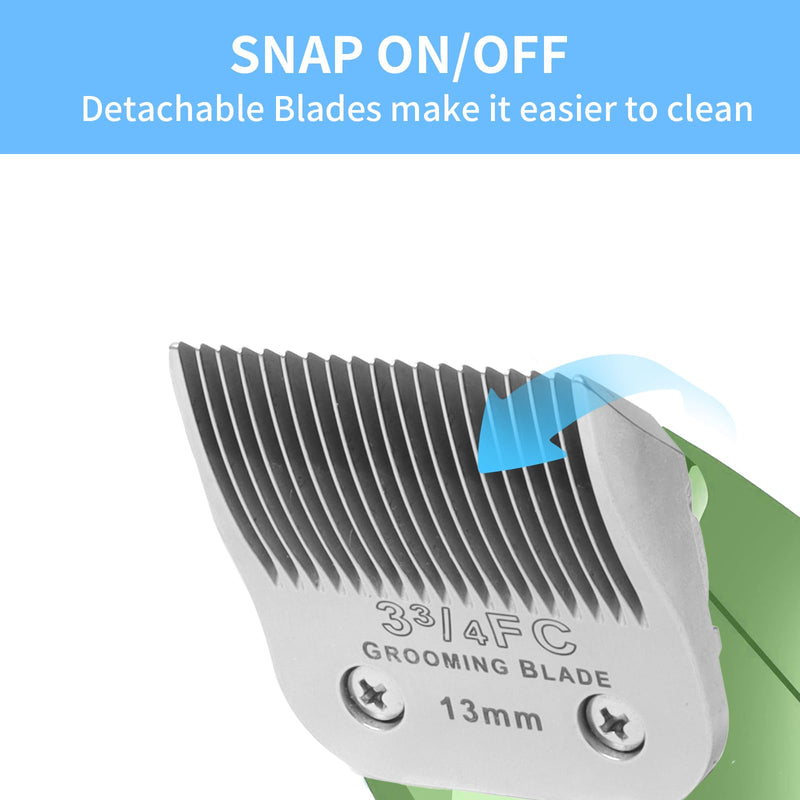 3 Pcs Size 3-3/4FC Detachable Dog Grooming Blades, Compatible with Andis, Oster A5, Wahl KM10 Series Clippers, Cut Length 13mm, Silver(3-3/4FC 13mm, 3Packs) 3-3/4FC 13mm, 3Pcs - PawsPlanet Australia