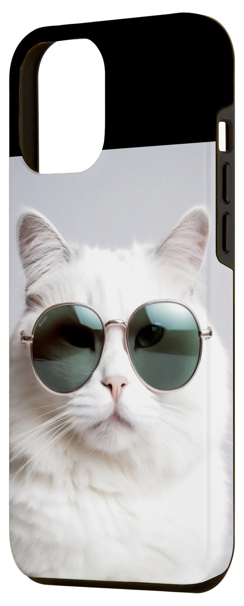 iPhone 14 Pro Max Fun White cat with Sunglasses and Cute, Funny Pet Sunglasses Case iPhone 14 Pro Max