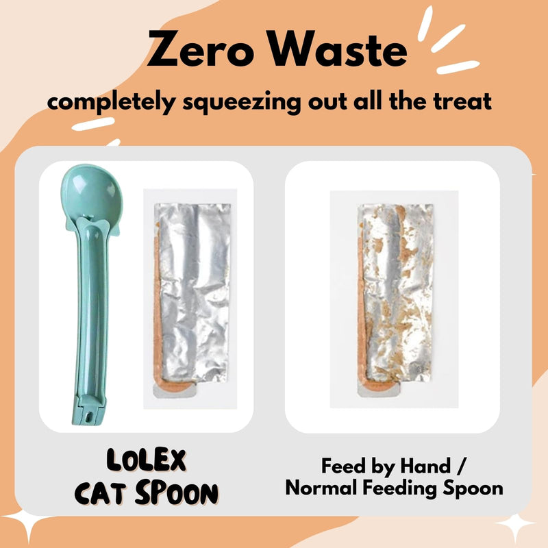Cat Treat Spoon Squeeze, Cat Strip Feeder Spoon for Bisque Bar Feeding, Happy Spoon for Cats Treats, Cat Spoon & Cat Treat Tube Squeezer, Cat Treat Feeder Spoon for Feeding Liquid Food (Green) Green - PawsPlanet Australia