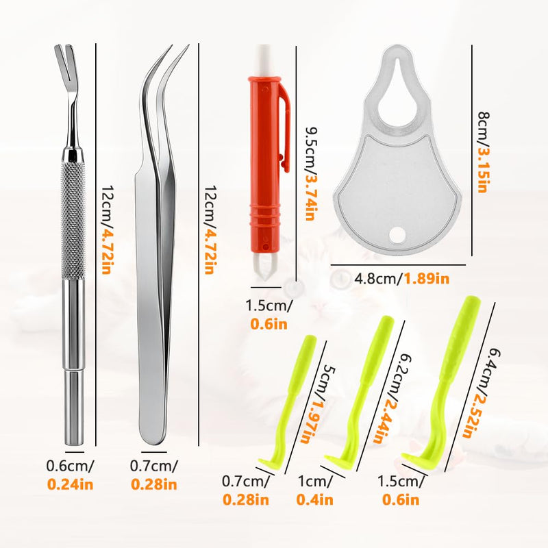 Tick Remover Tool Kit,Tick Tweezers Remover Tool Kit for Dogs Cats Pets,2Pcs Stainless Steel Ticks Tweezers+1 Removal Tick Key,4 Pack Quick & Safe Ticks Removal Tools,Easy to Use Silver