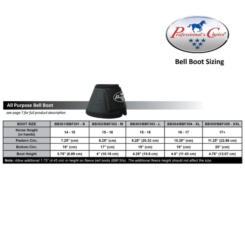 Professional's Choice Hard Shell All-Purpose Bell Boots | Durable and Shock Absorbing | Full Coverage | Easy to Clean Large With Fleece Black - PawsPlanet Australia