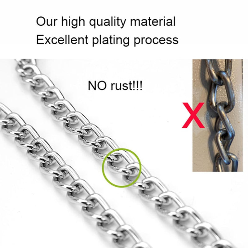 Silver Dog Chain Collars,Heavy Training Metal Dog Collar, Adjustable Slip Link Martingale Puppy Collars for XXS XS Small Medium Large Big XL Breed Dogs, XL Silver XL(Neck Max 22inch)D4mm - PawsPlanet Australia