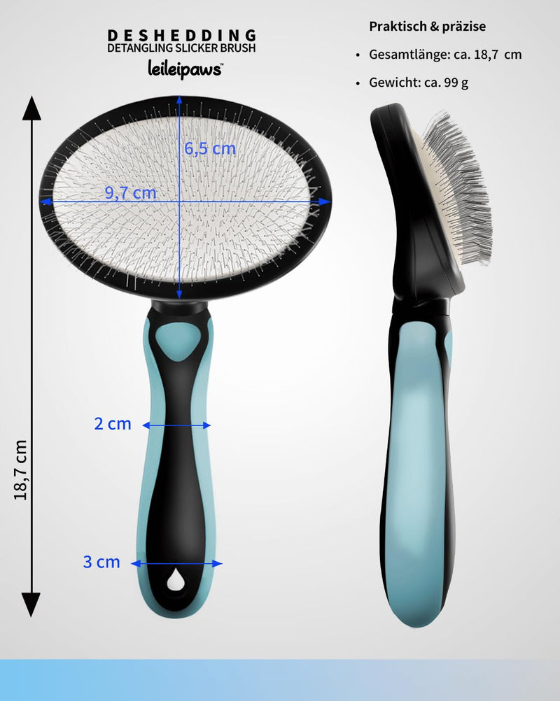 Dog Brush & Cat Brush - Professional Slicker Brush & Slicker Brush with Fine Bristles Against Undercoat & Loose Hair - Fur Brush & Pet Hair Brush for Grooming Dogs & Cats - PawsPlanet Australia